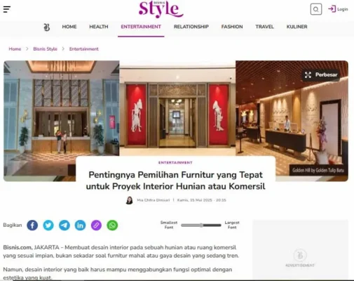 Press Release Piguno Furniture di Bisnis dot com